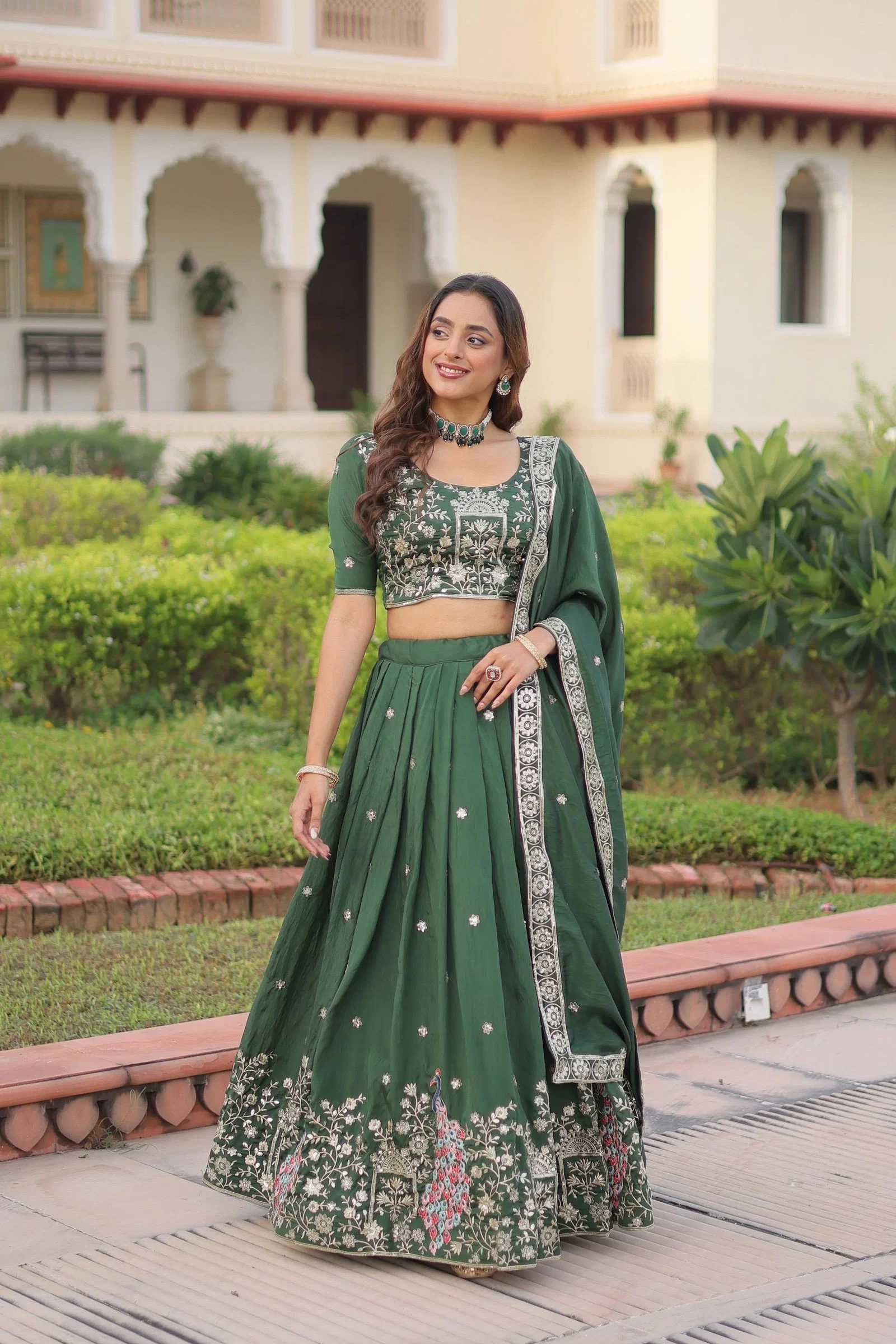 SF LW 7153 Vichitra Silk With Sequins Work Lehengha Choli