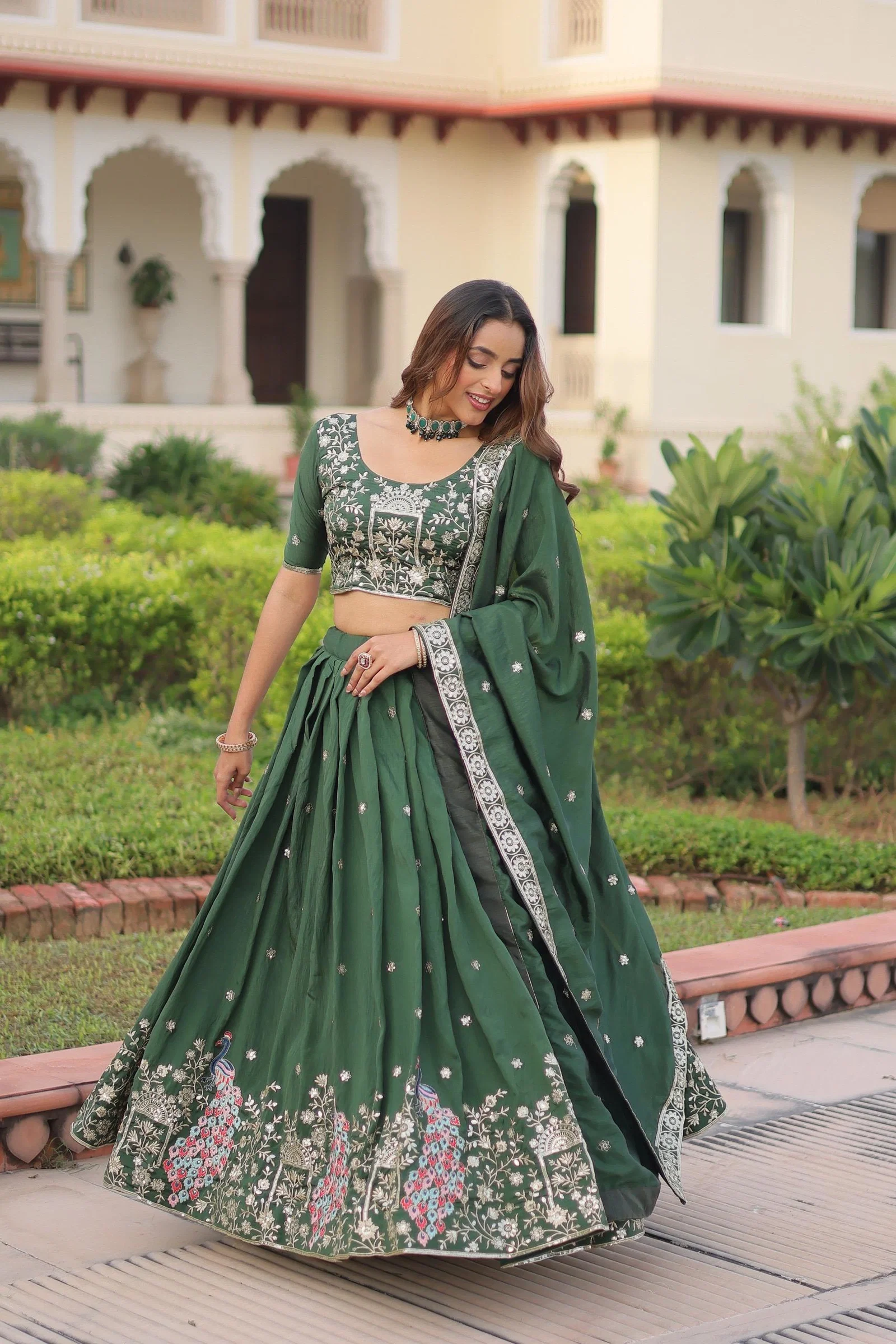 SF LW 7153 Vichitra Silk With Sequins Work Lehengha Choli