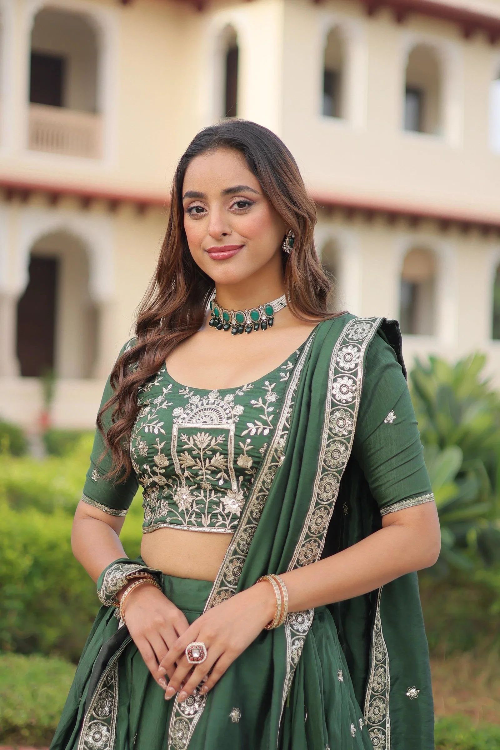 SF LW 7153 Vichitra Silk With Sequins Work Lehengha Choli