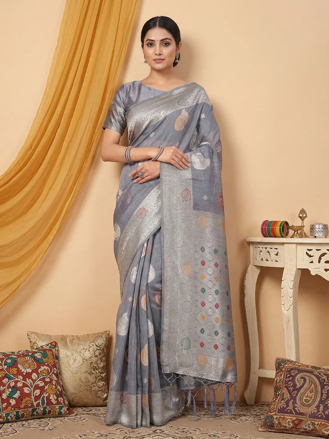 Ast Riwaaz Linen Cotton Festival Wear Saree Collection