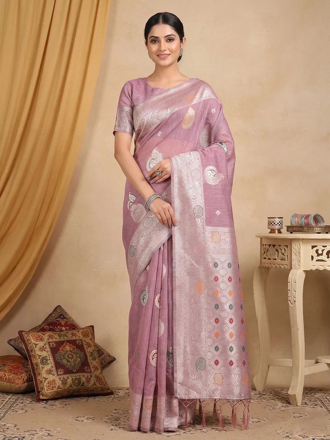 Ast Riwaaz Linen Cotton Festival Wear Saree Collection