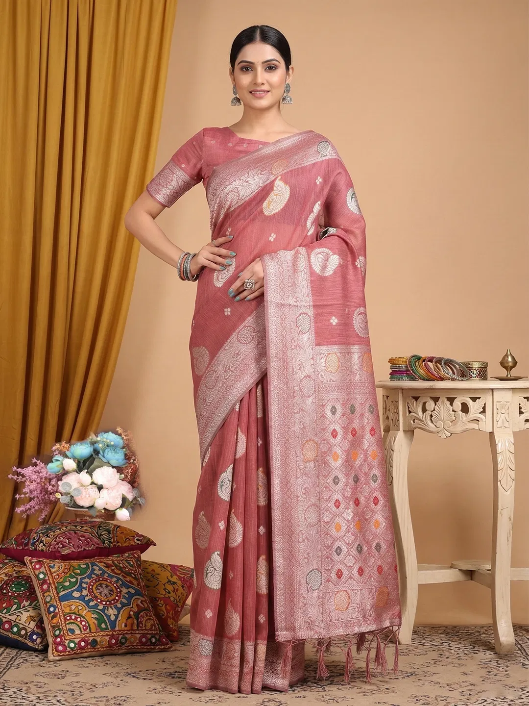 Ast Riwaaz Linen Cotton Festival Wear Saree Collection
