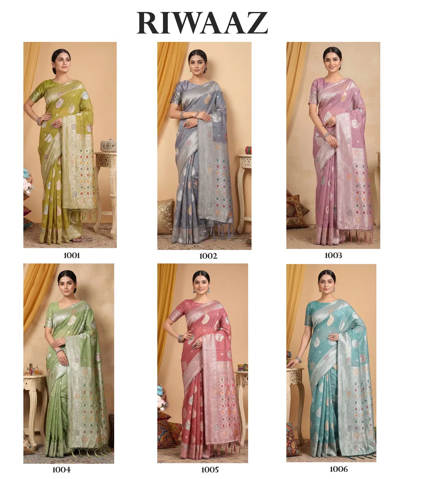 Ast Riwaaz Linen Cotton Festival Wear Saree Collection