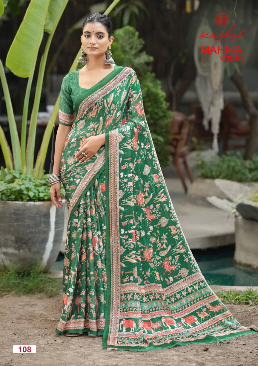 Kashvi Mahika Vol 1 Chiffon Digital Printed Saree Collection