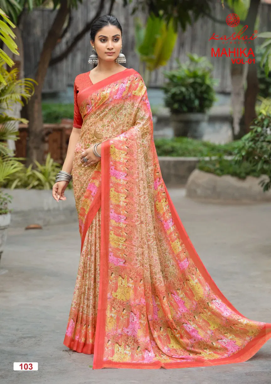 Kashvi Mahika Vol 1 Chiffon Digital Printed Saree Collection