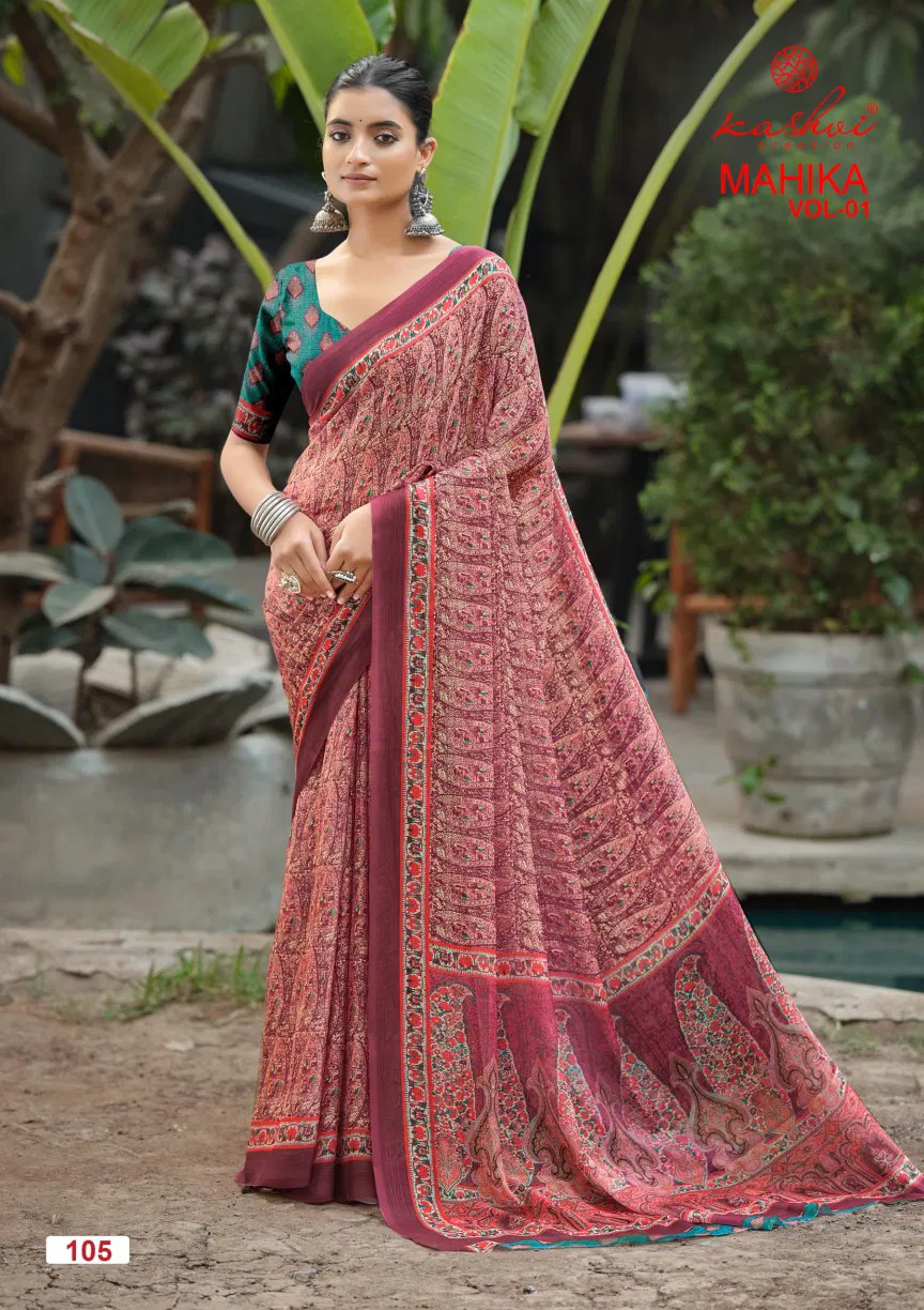 Kashvi Mahika Vol 1 Chiffon Digital Printed Saree Collection