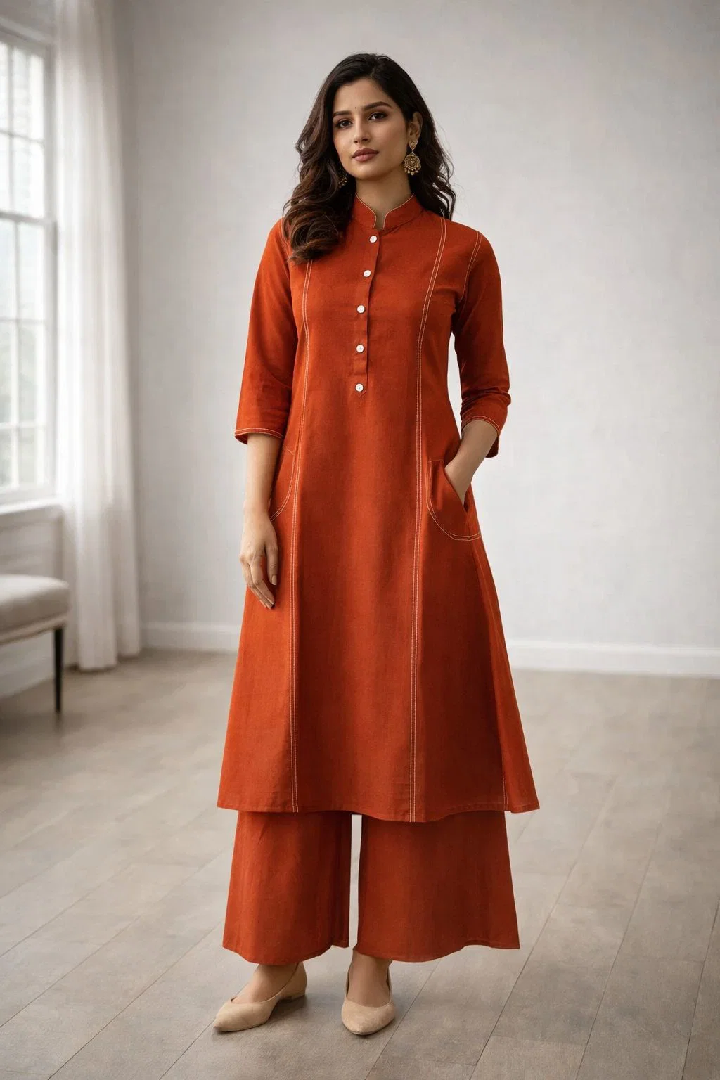 Naisha K 751 Vol 2 Pure Khadi Cotton A line Kurti With Bottom Collection