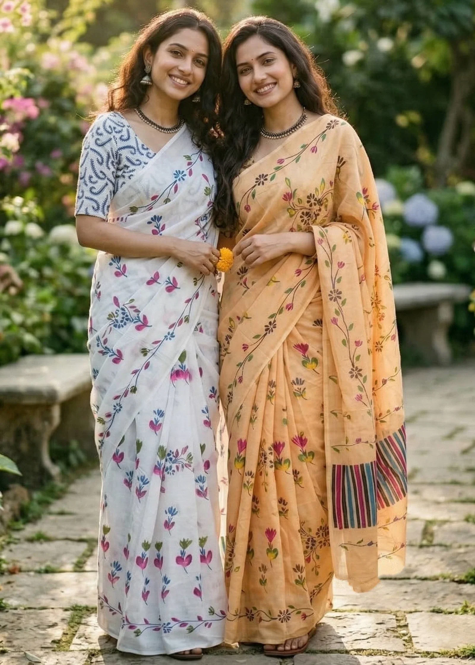 Sm yami 05 Mulmul Cotton Floral Test Brush Printed Design Lunching Saree