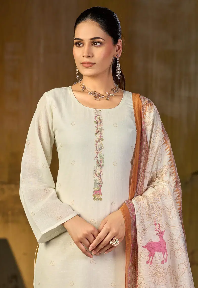 Ibiza Tanzeela Pure Linen Digital Print With Handworked Salwar Kameez