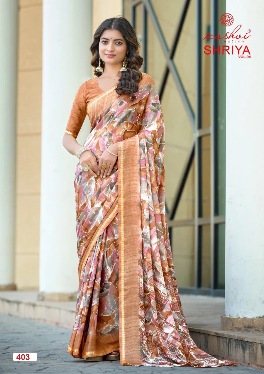 Kashvi Shriya Vol 04 Dull Moss Silk Saree Collection