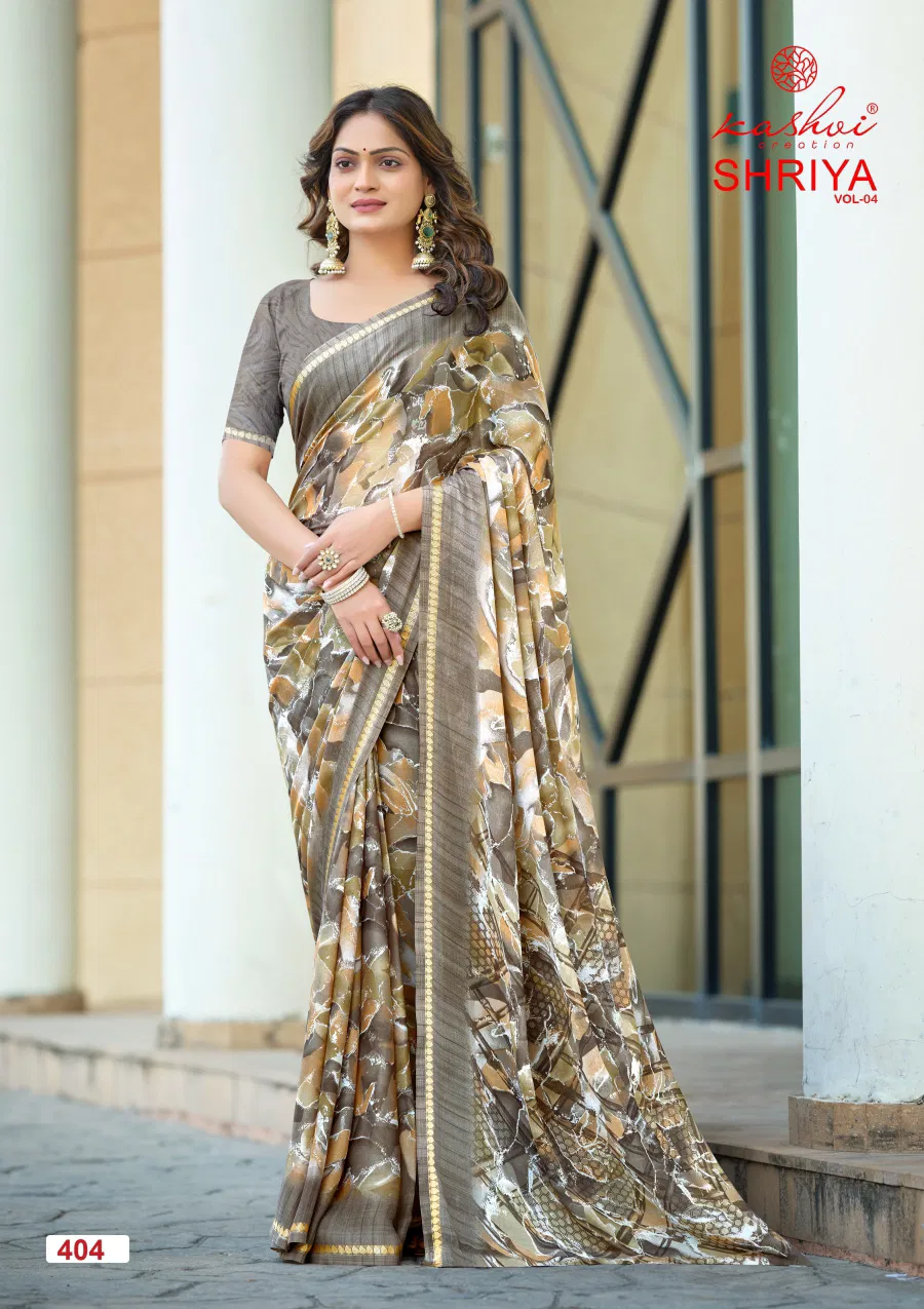 Kashvi Shriya Vol 04 Dull Moss Silk Saree Collection