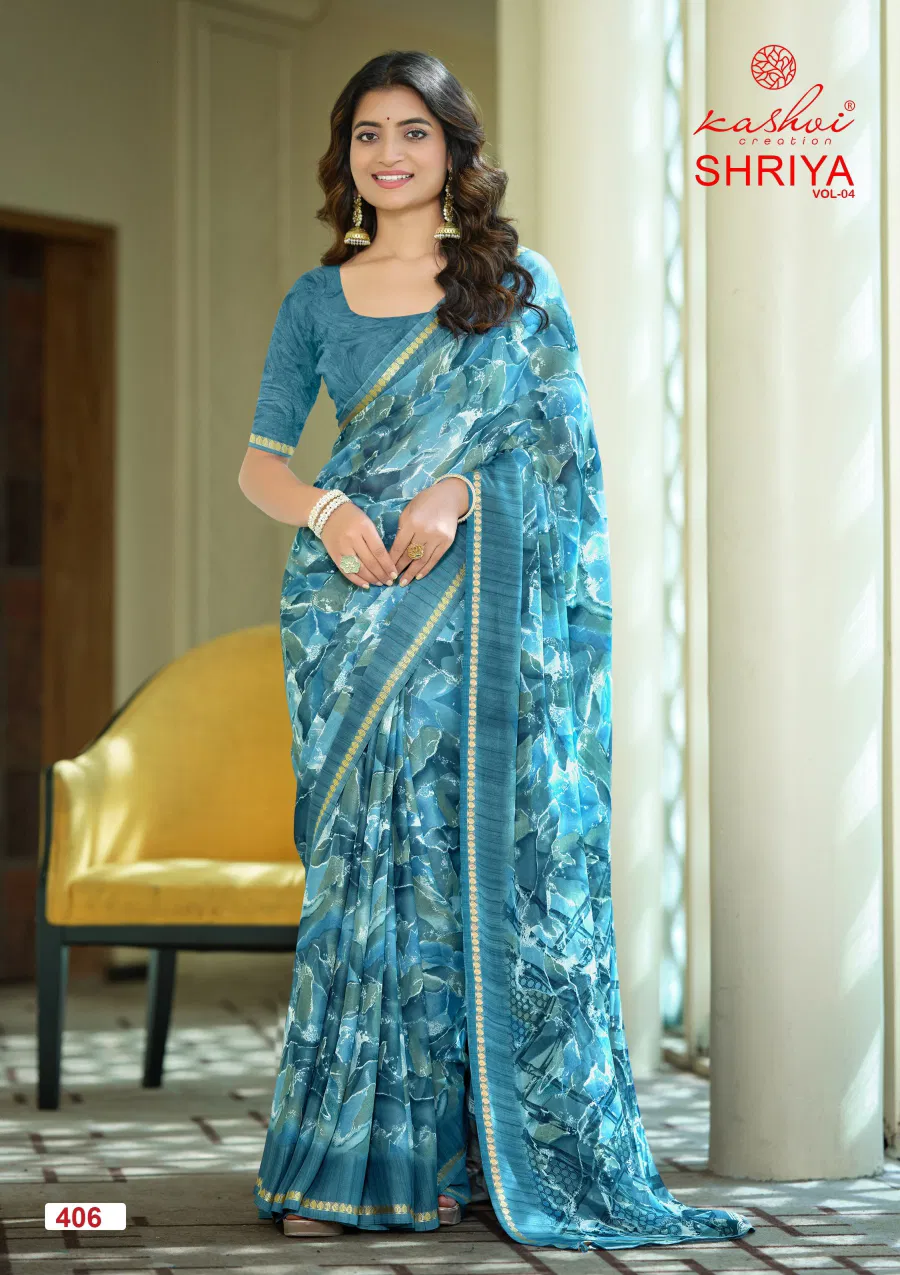 Kashvi Shriya Vol 04 Dull Moss Silk Saree Collection