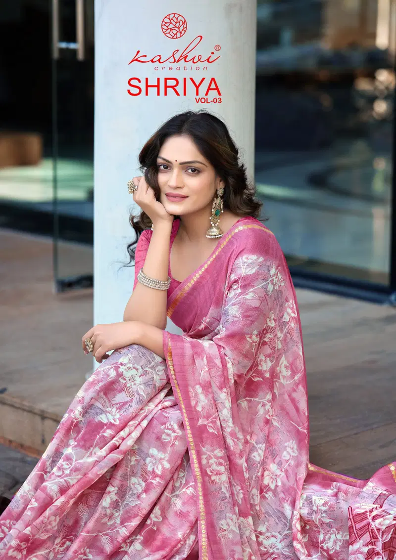 Kashvi Shriya Vol 3 Dull Moss Viscose Border Saree Collection