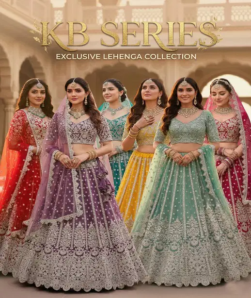 Kb Super Hit 1093 Butterfly Net Embroidery Worked Designer Lehenga Choli Collection