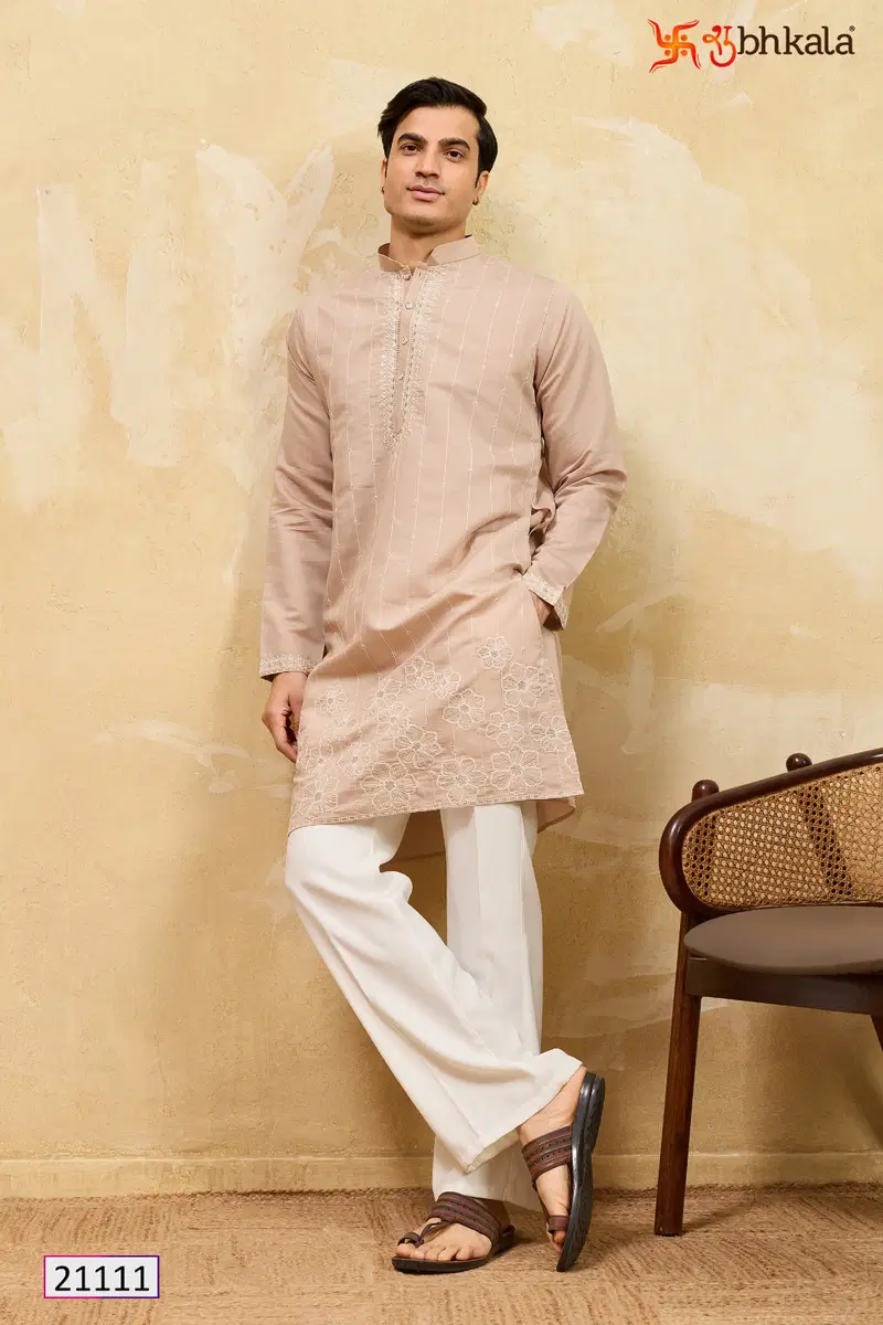 Shubhkala Prestige Kurta Edit Viscose Silk Thread Worked Mens Kurta Collection