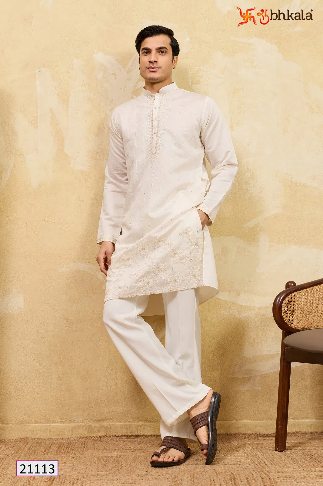 Shubhkala Prestige Kurta Edit Viscose Silk Thread Worked Mens Kurta Collection