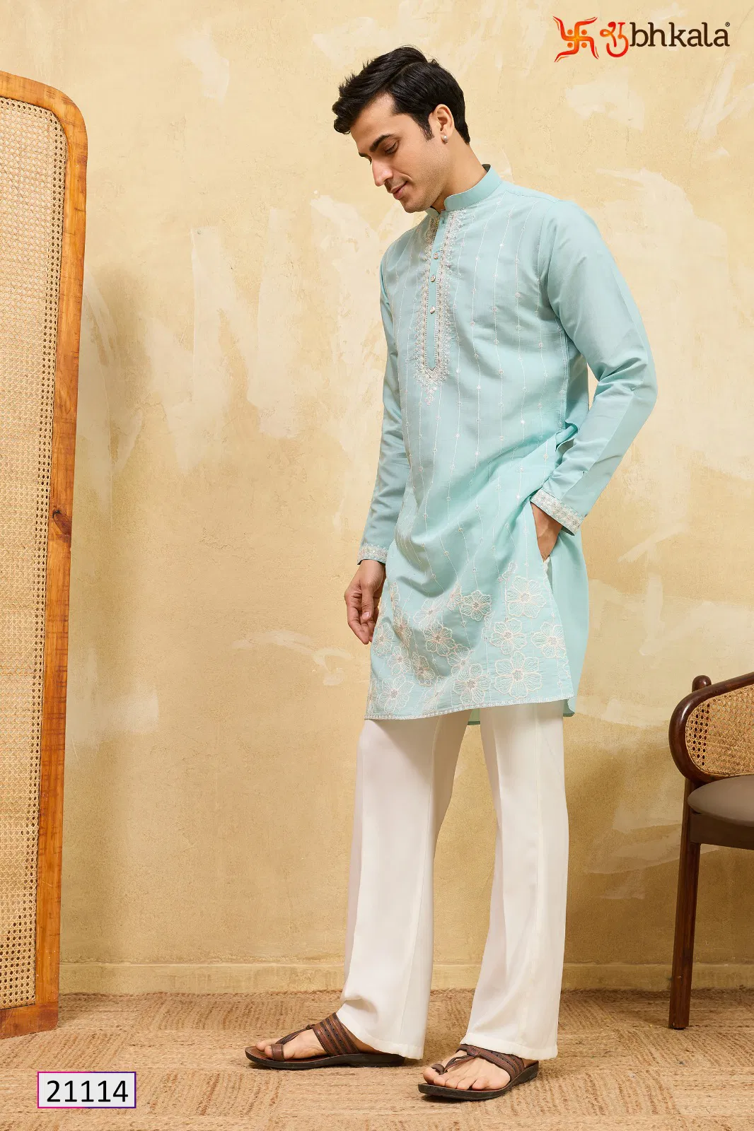 Shubhkala Prestige Kurta Edit Viscose Silk Thread Worked Mens Kurta Collection