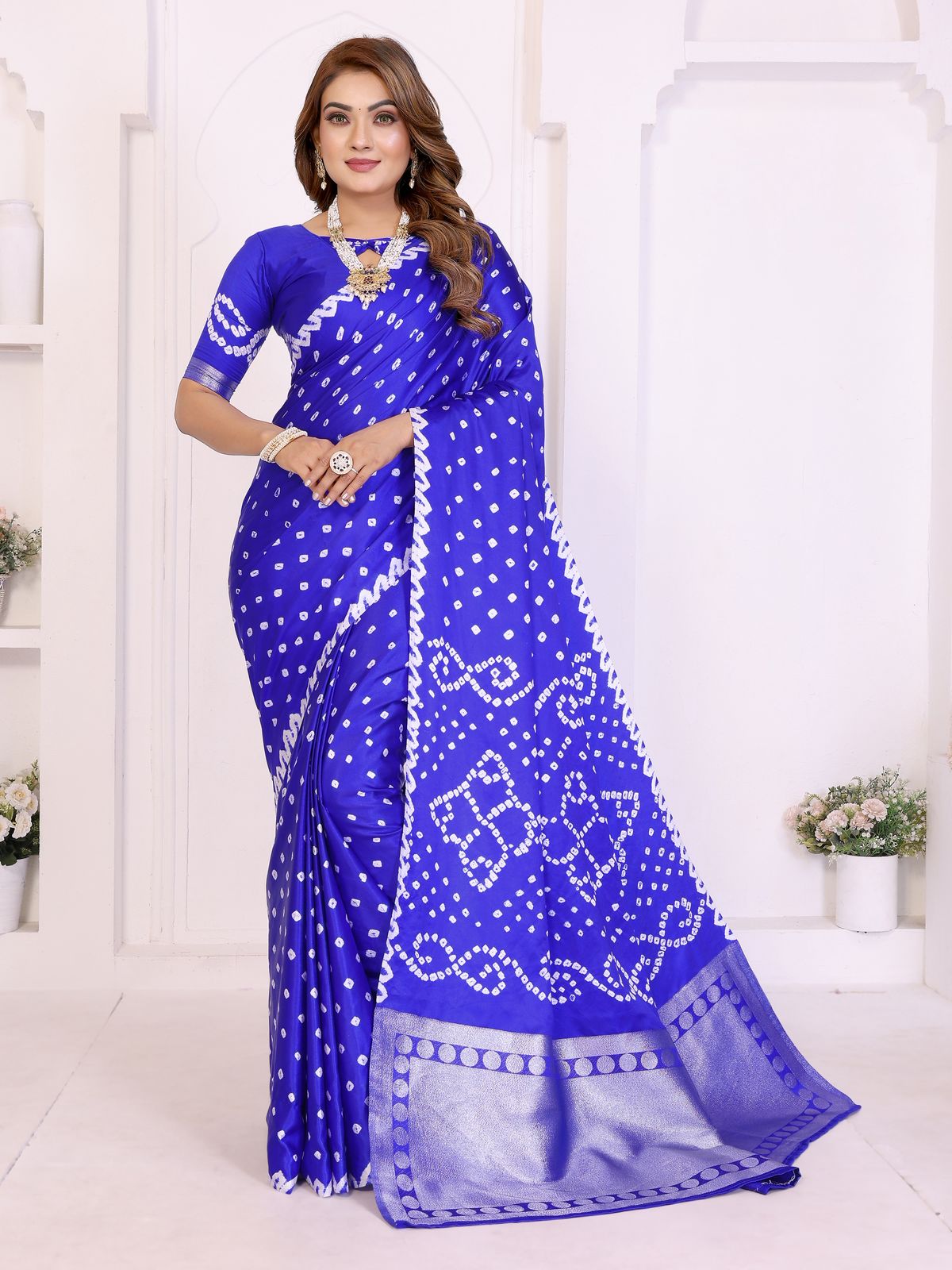 Lekha VC Shwetaki Satin Silk Zari Weaving Saree
