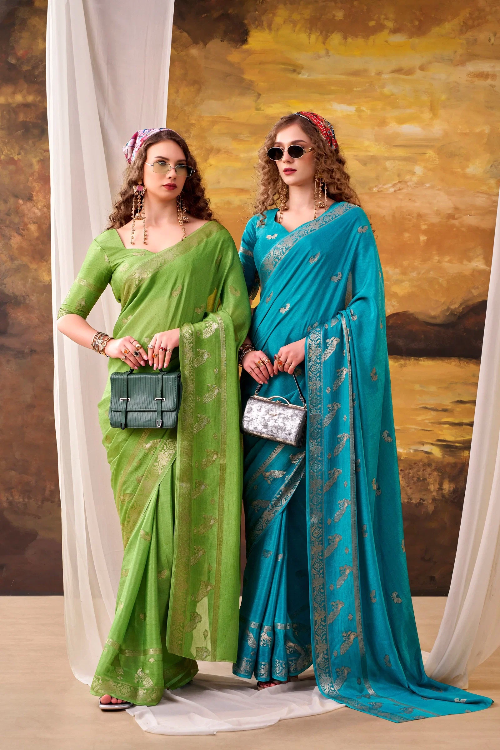 Lekha YF Rivanshi Designer Crepe Weaving Saree Collection