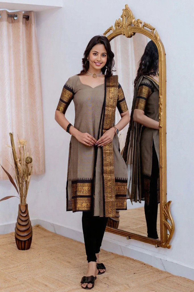 Hiba Jonita Vol 2 Kanchi Cotton Kurti With Dupatta