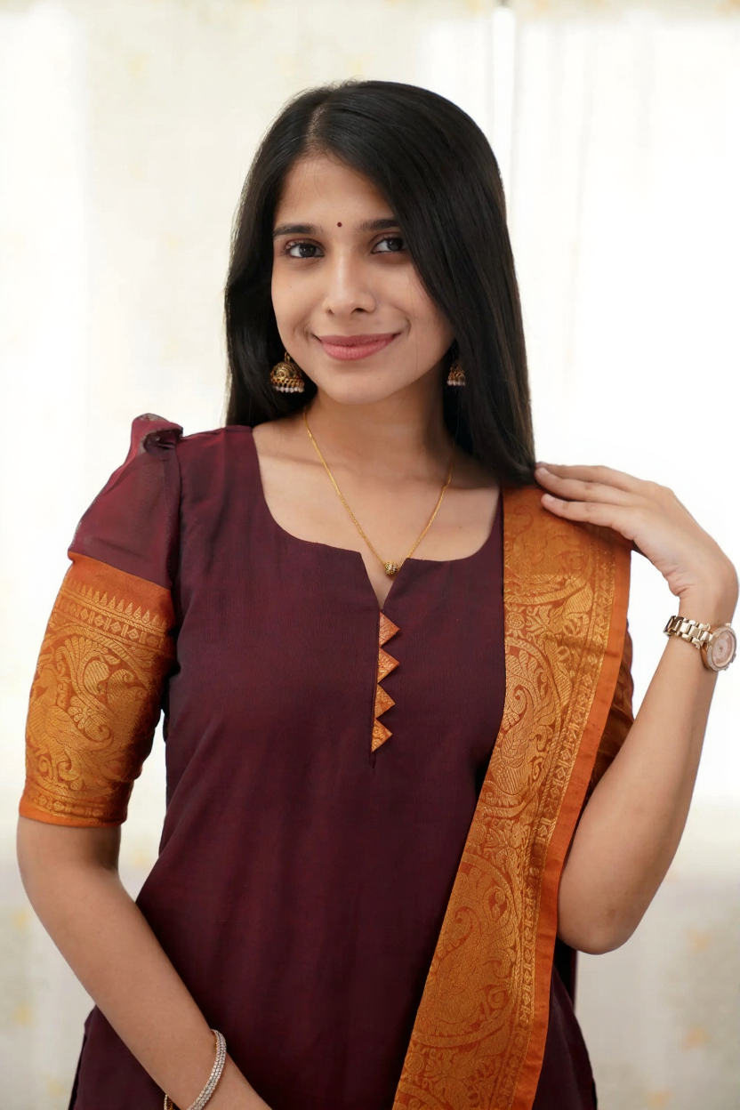 Hiba Kayal Kanchi Cotton Festive Wear Kurti With Dupatta