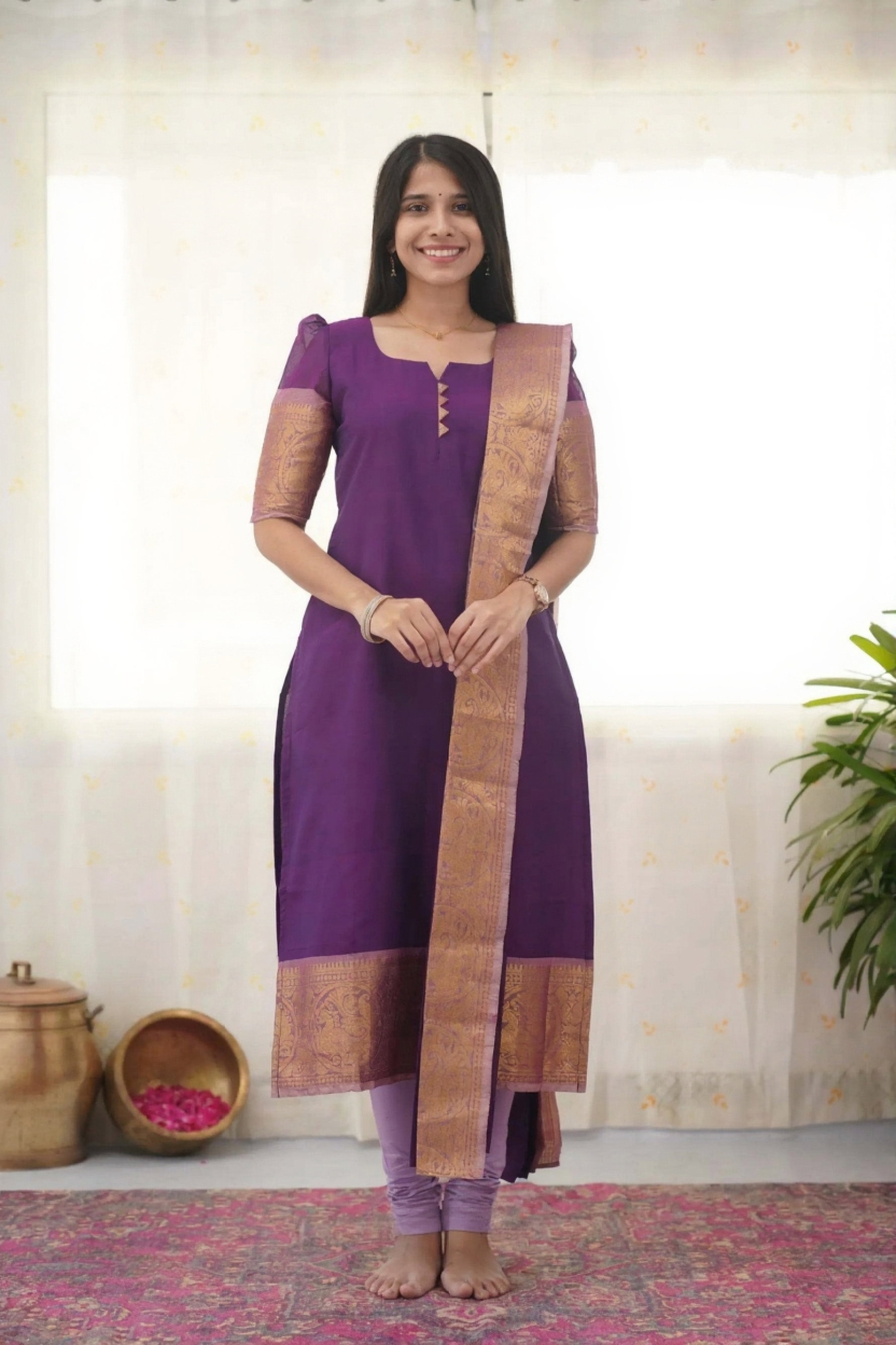 Hiba Kayal Kanchi Cotton Festive Wear Kurti With Dupatta