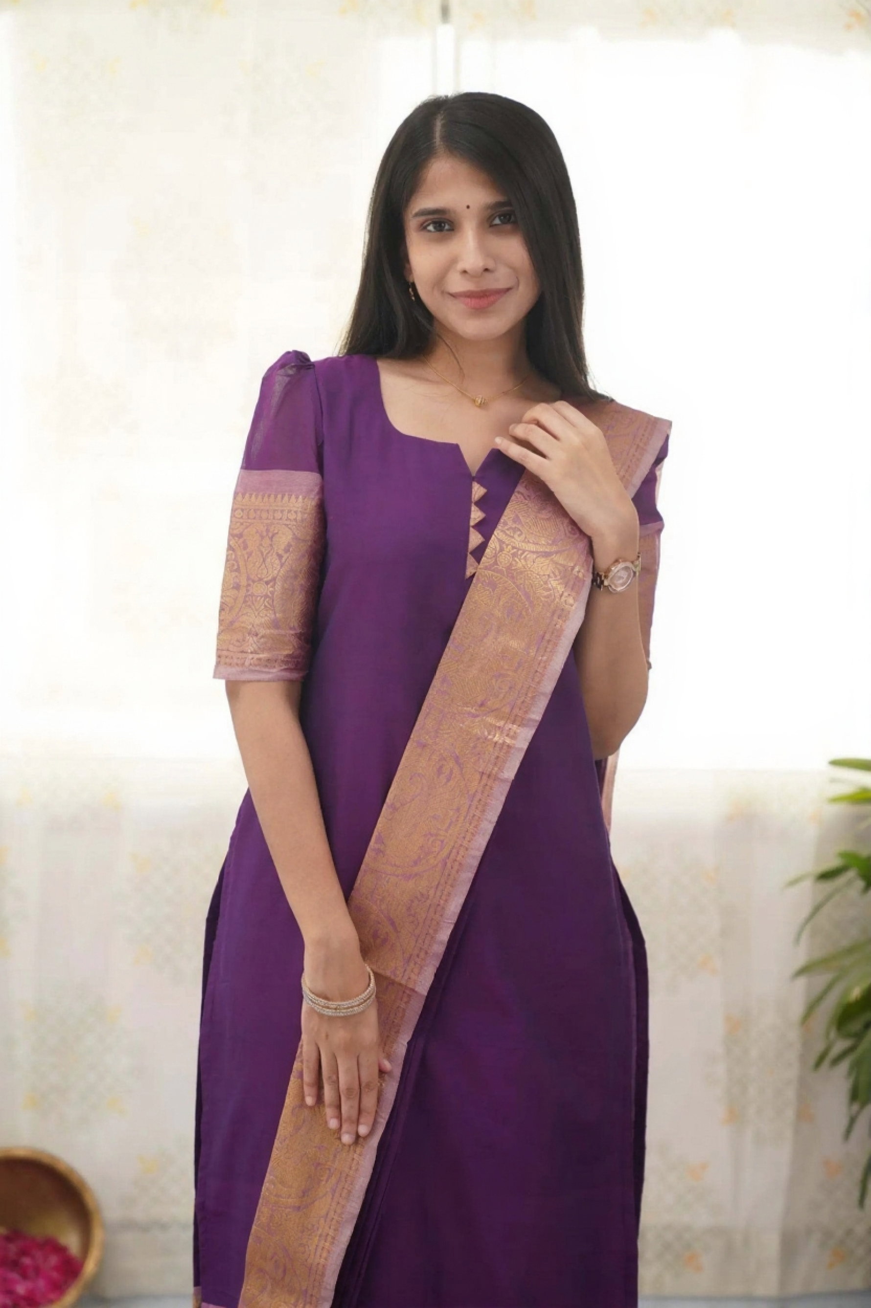 Hiba Kayal Kanchi Cotton Festive Wear Kurti With Dupatta