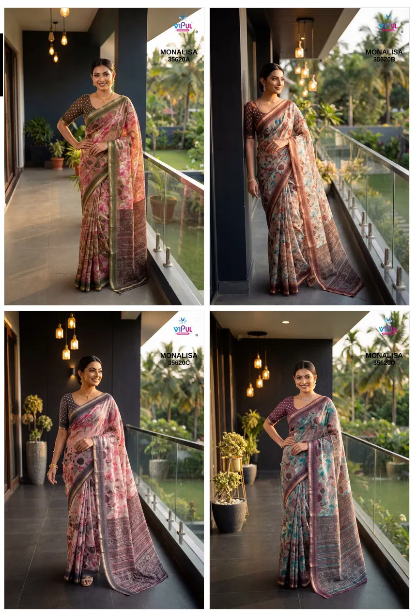 Vipul Monalisa 35620 A To D Mal Cotton Saree Collection