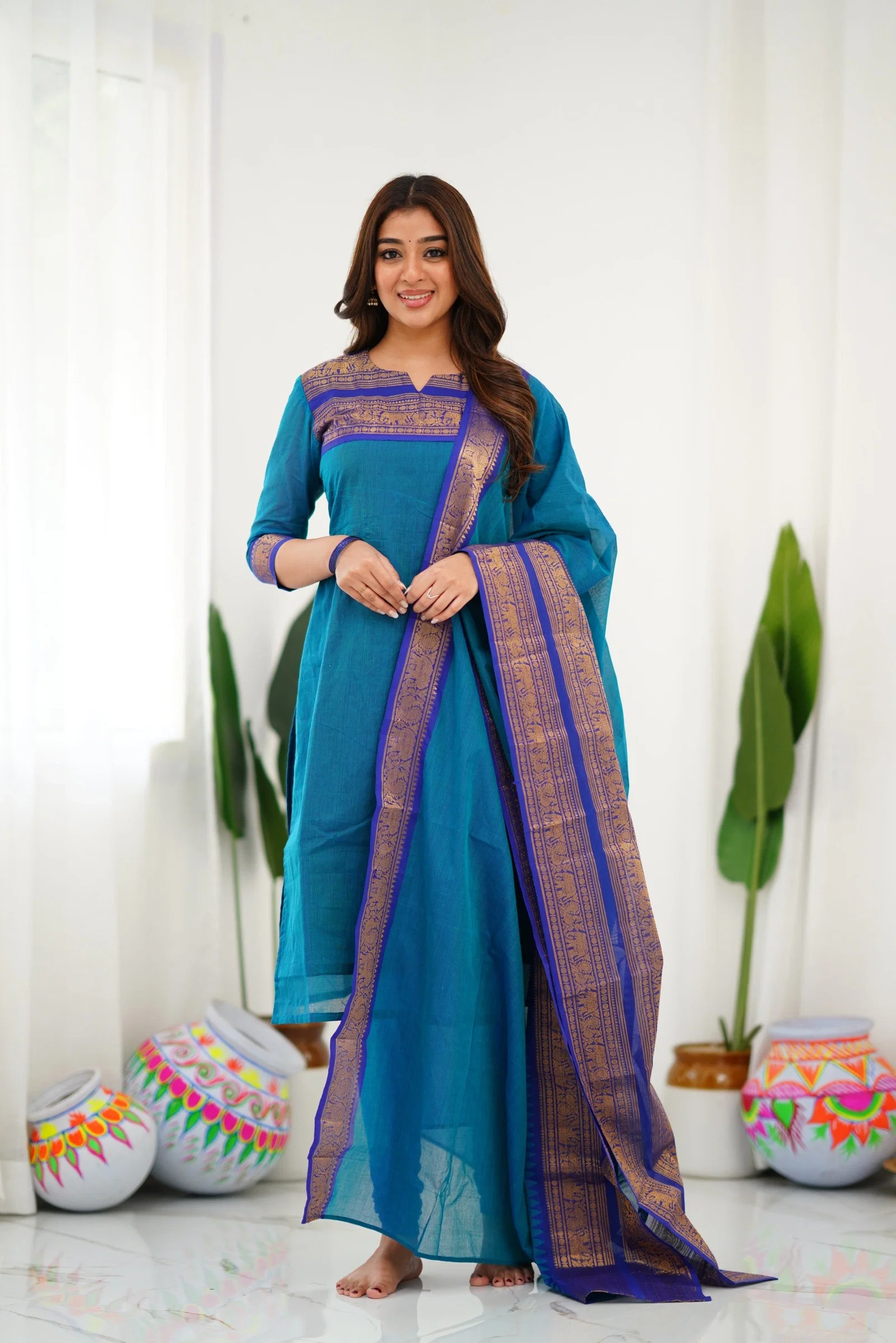 Hiba Meera Vol 2 Kanchi Cotton Kurti With Dupatta
