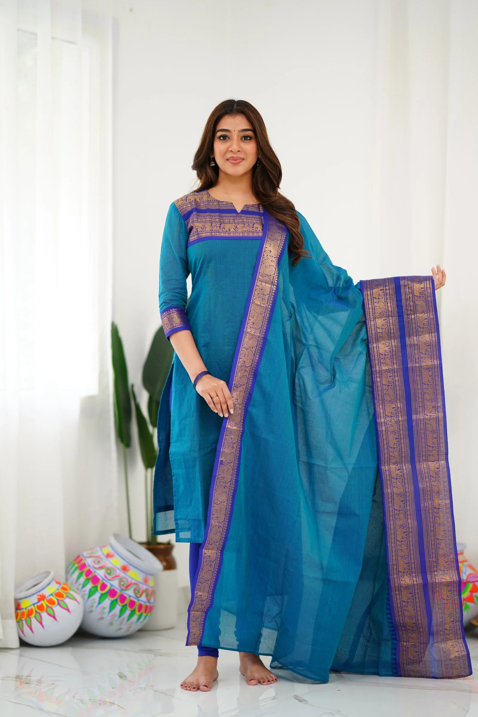 Hiba Meera Vol 2 Kanchi Cotton Kurti With Dupatta