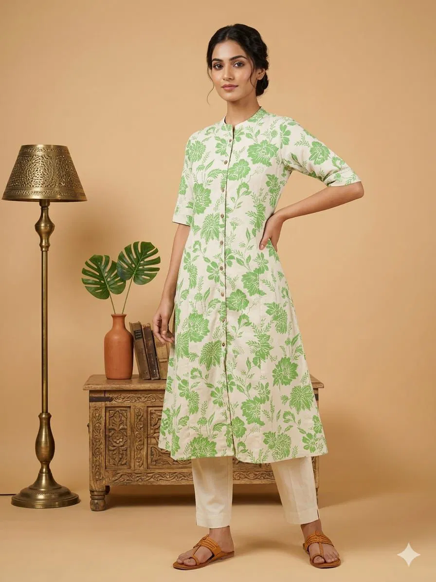 Naisha K 787 Cotton Flex Printed Aline Kurti Collection
