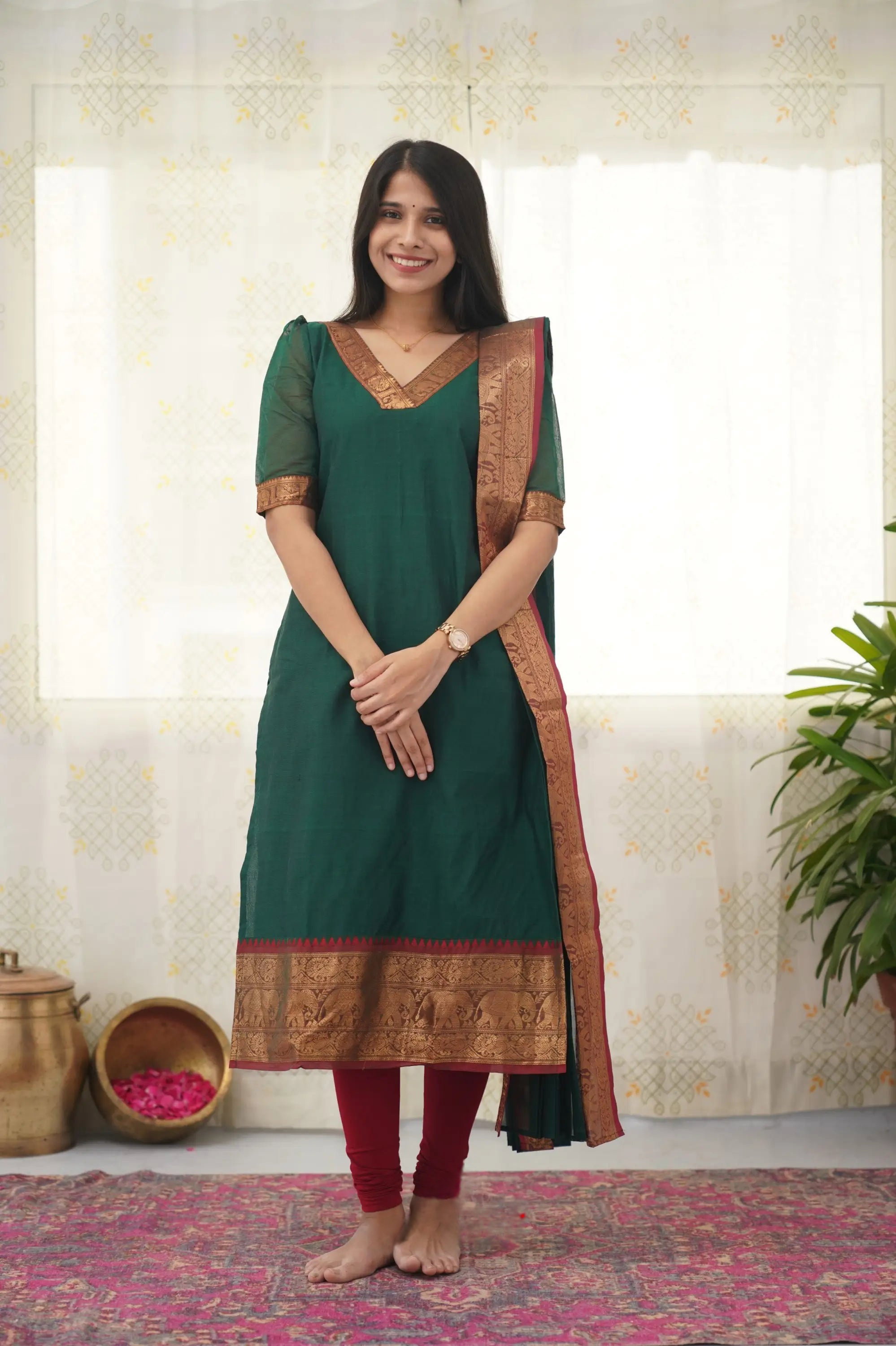Hiba Liliya Vol 1 Kanchi Cotton Festive Wear Kurti With Dupatta