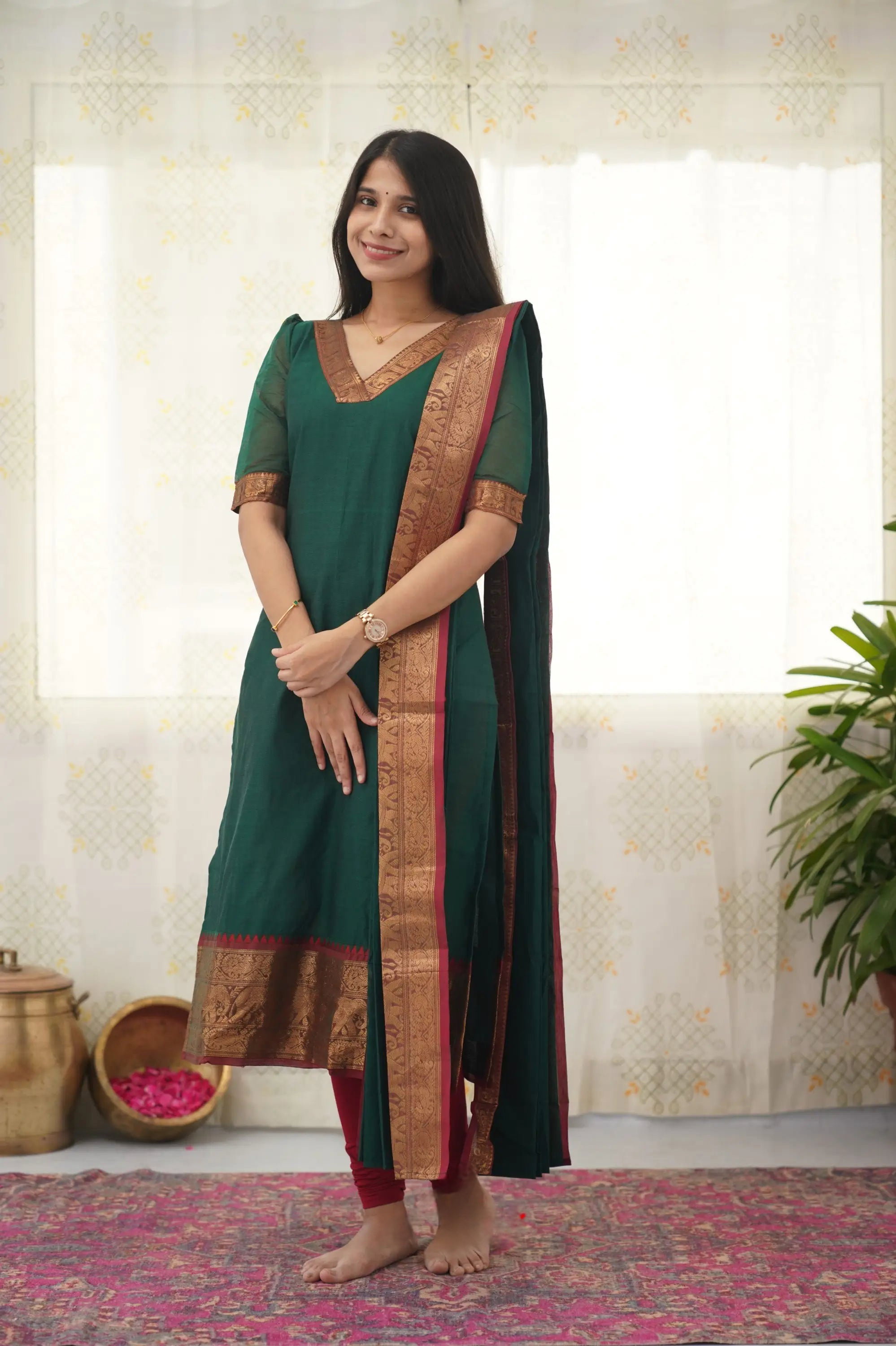 Hiba Liliya Vol 1 Kanchi Cotton Festive Wear Kurti With Dupatta