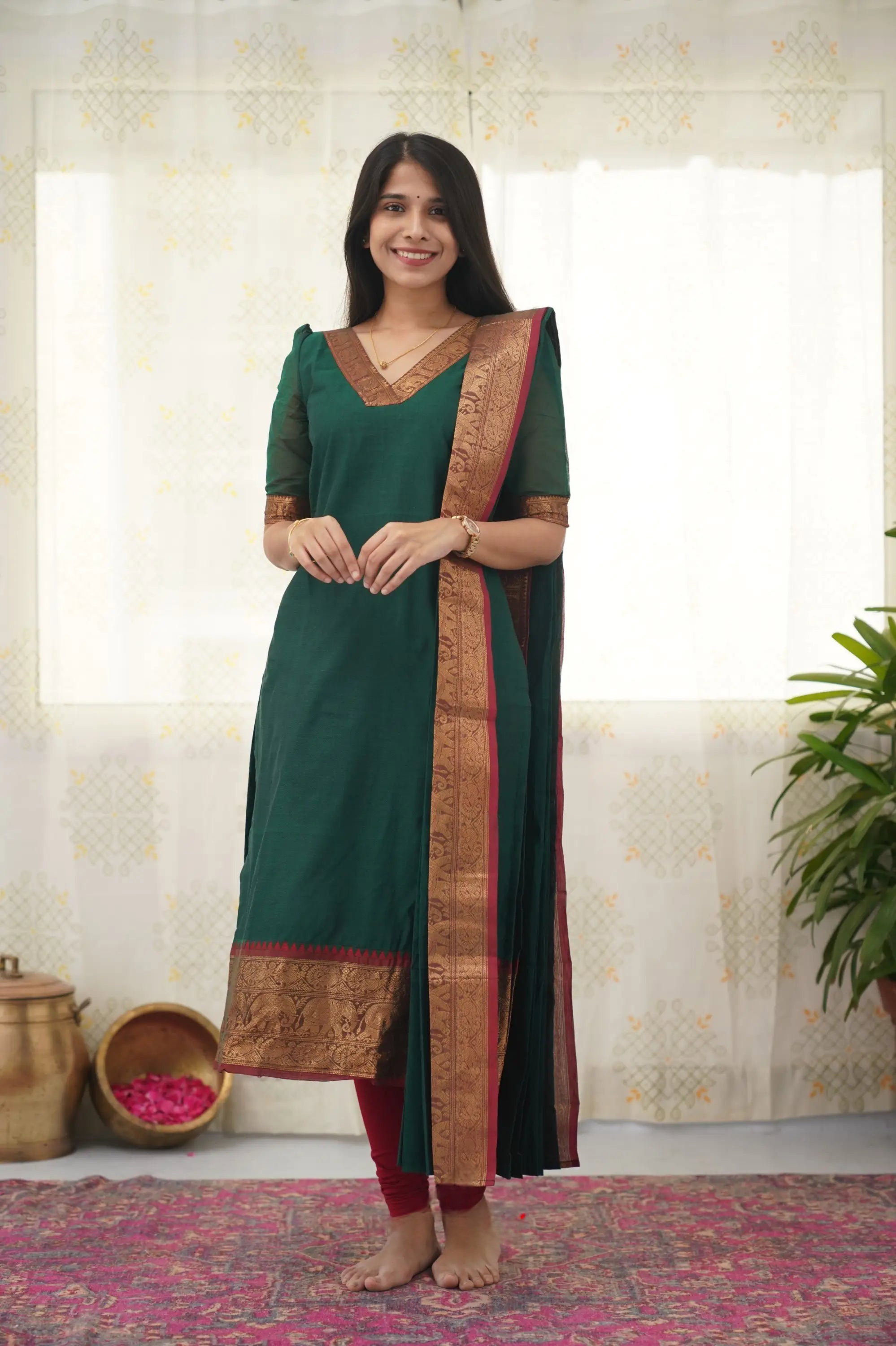 Hiba Liliya Vol 1 Kanchi Cotton Festive Wear Kurti With Dupatta