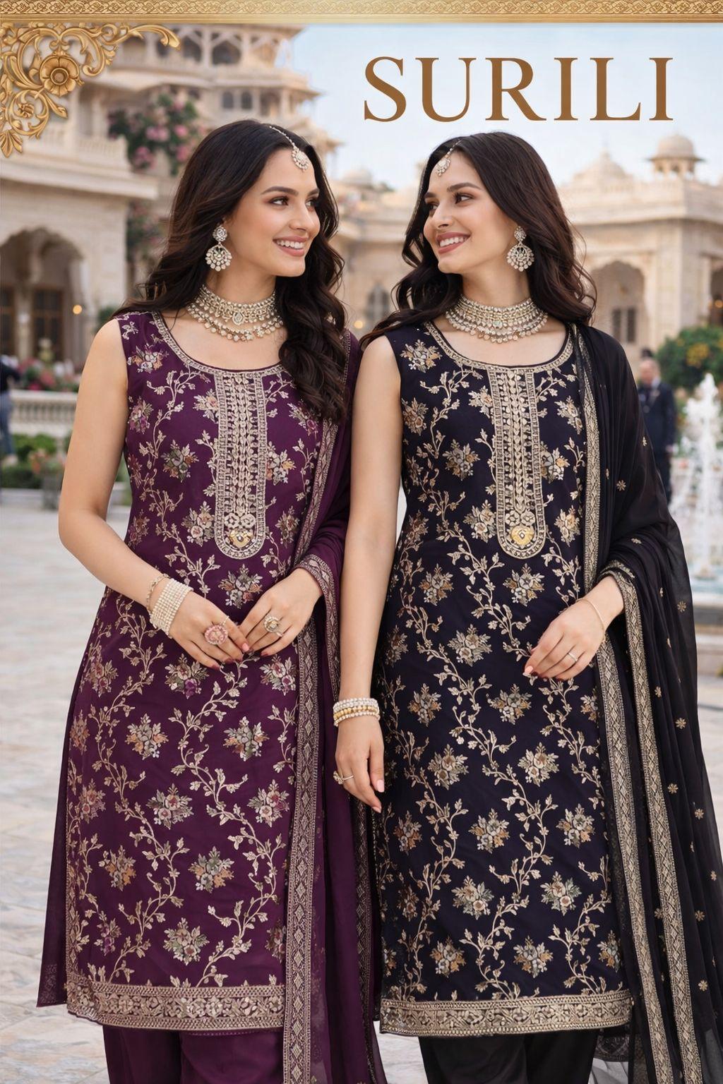 Mrudangi Surili Viscose Jacquard Embroidered Salwar Kameez Collection