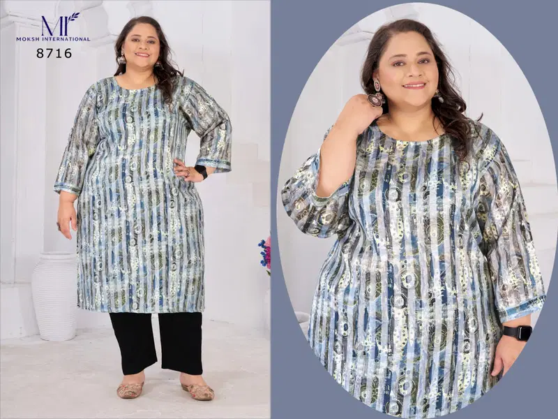 Moksh Plus Size Nitya Vol 01 Rayon Slub Kurti Collection