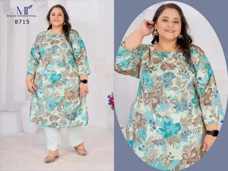 Moksh Plus Size Nitya Vol 01 Rayon Slub Kurti Collection