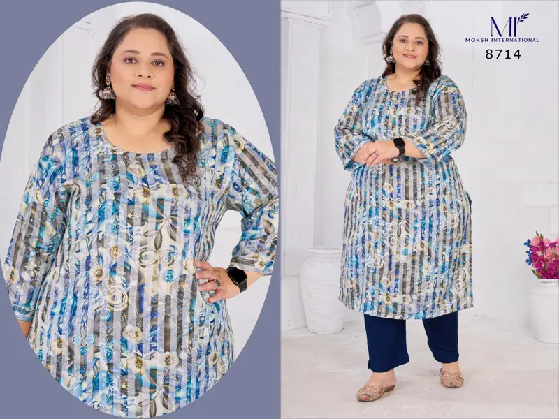 Moksh Plus Size Nitya Vol 01 Rayon Slub Kurti Collection