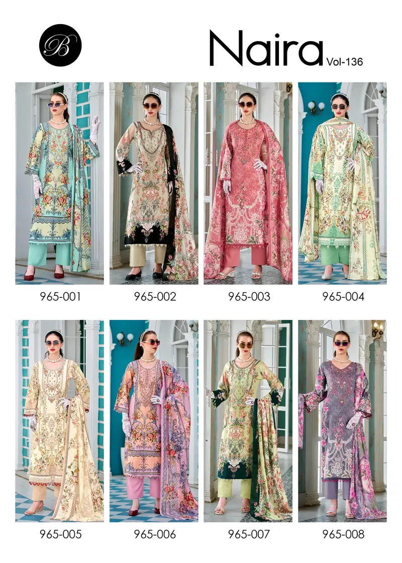 Belliza Naira Vol 136 Cotton Digital Printed Karachi Dress Material