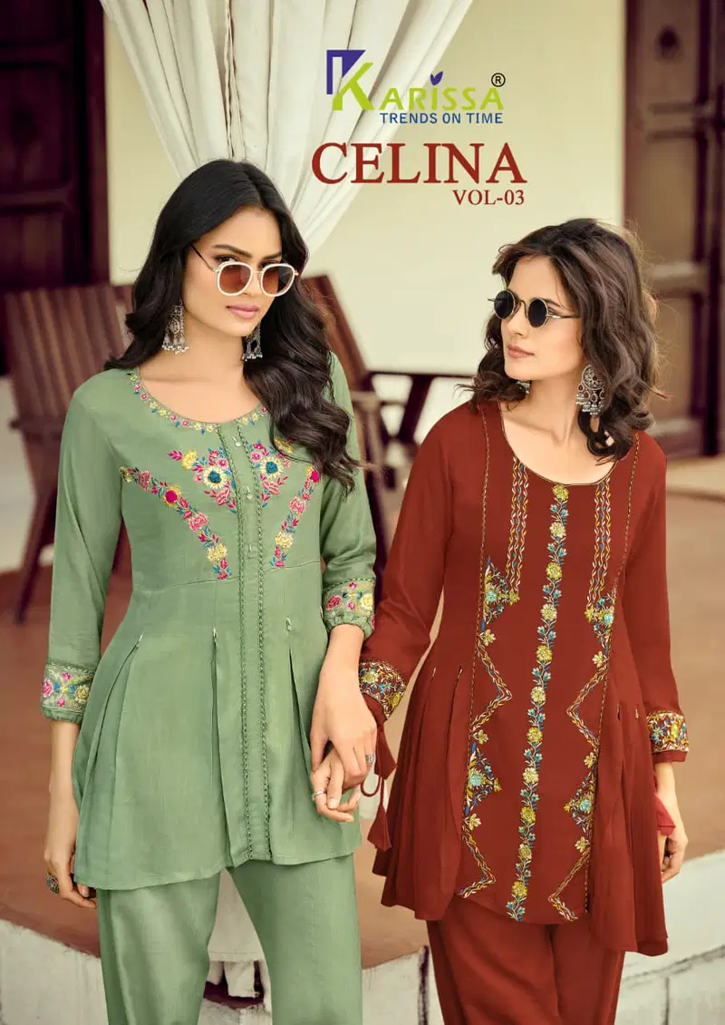 Karissa Celina Vol 3 Viscose Rayon Slub Co Ord Set Collection