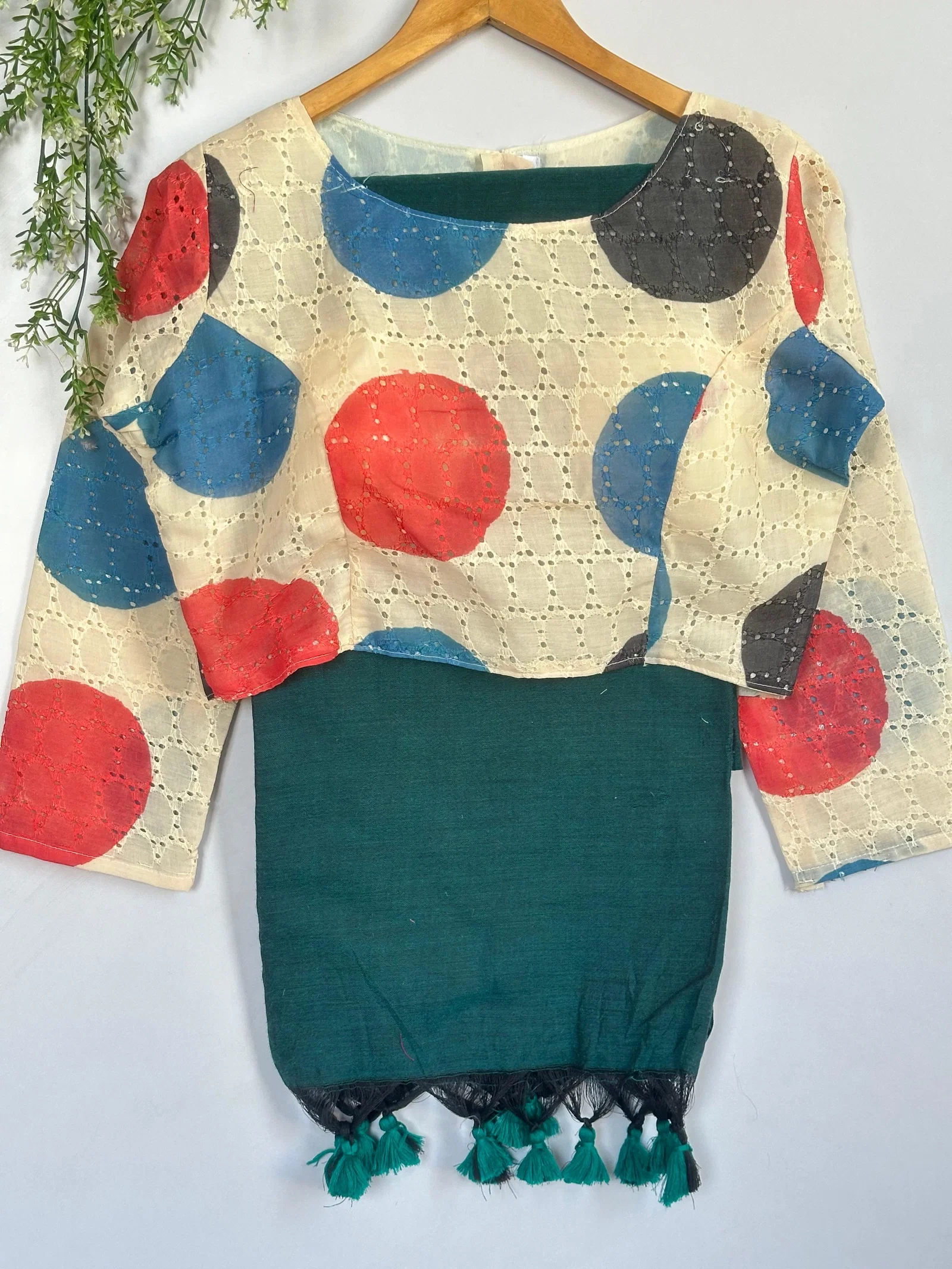 Lekha Pear Blouse Hakoba Khadi Cotton Apllic Blouse Saree Collection