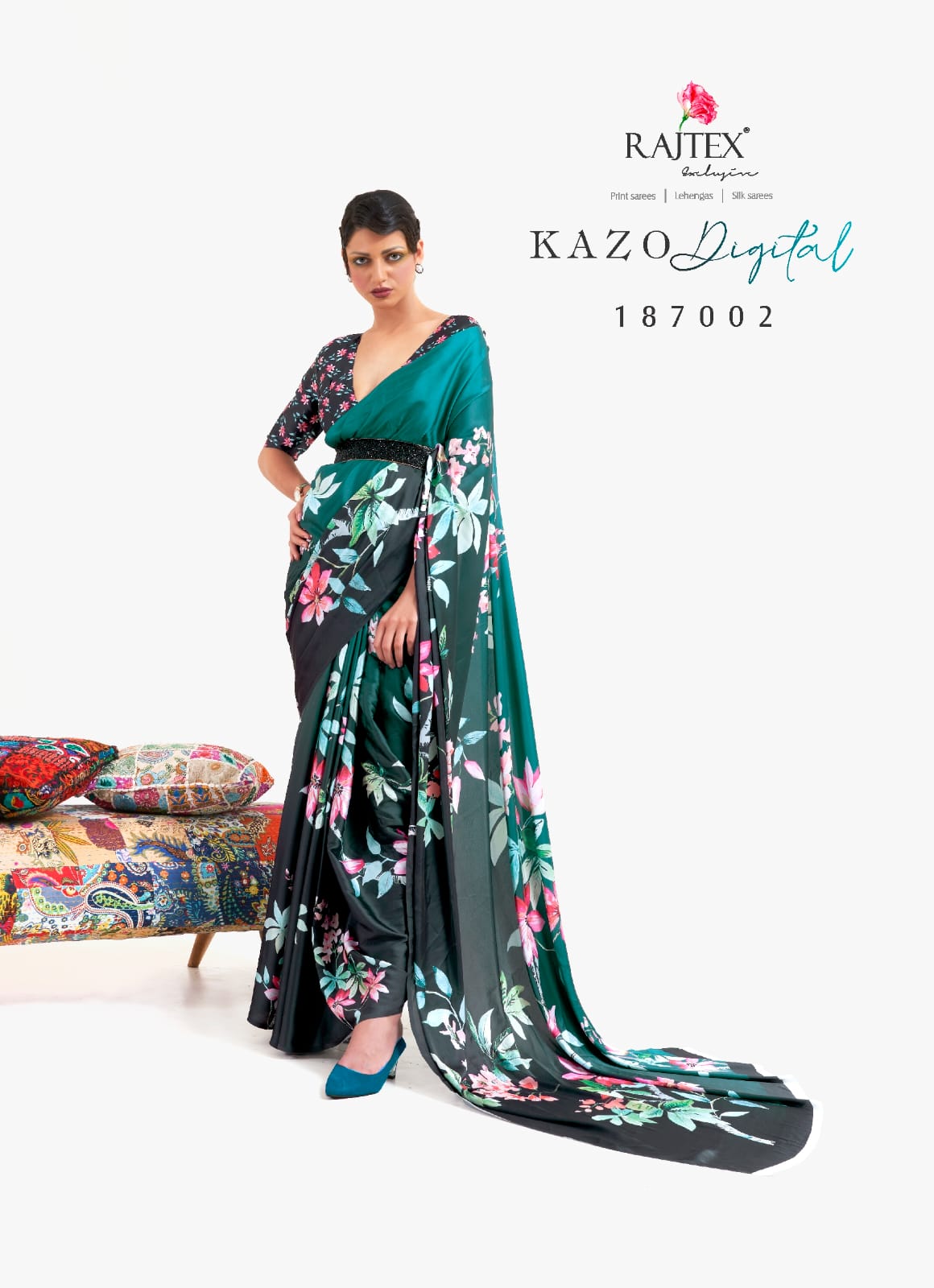 Rajtex Kazo Digital Silk Digital Printed Saree