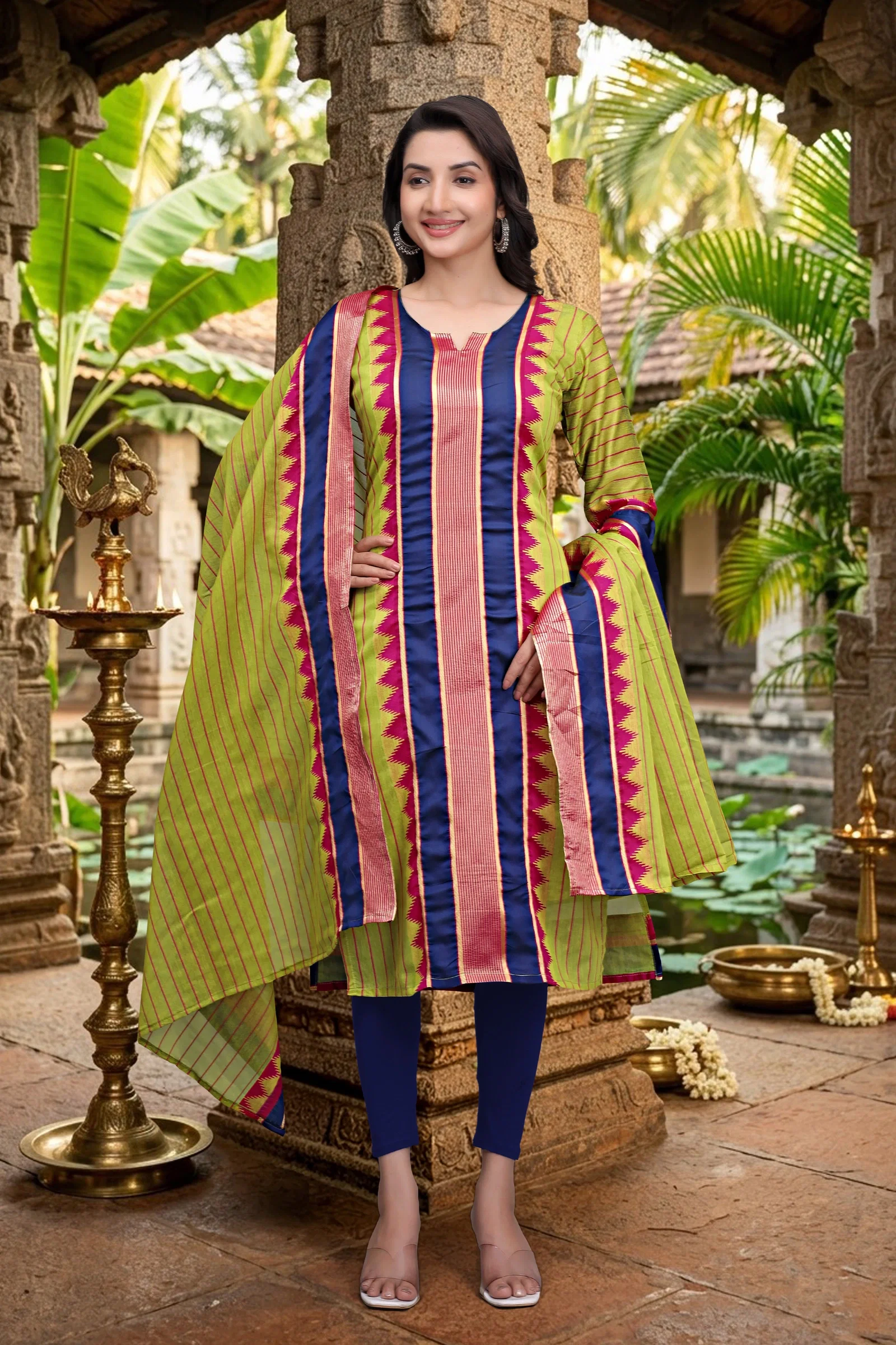 Hiba Radhika Vol 1 Kanchi Cotton Kurti With Dupatta