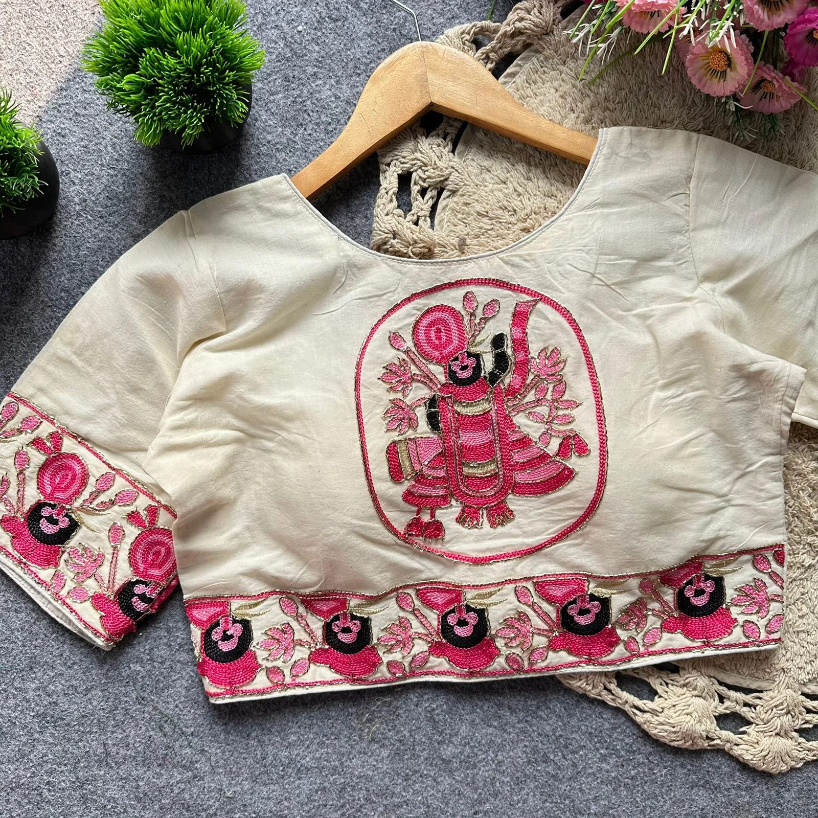 Ruh Lotus Khadi Cotton With Embroidered Blouse Collection