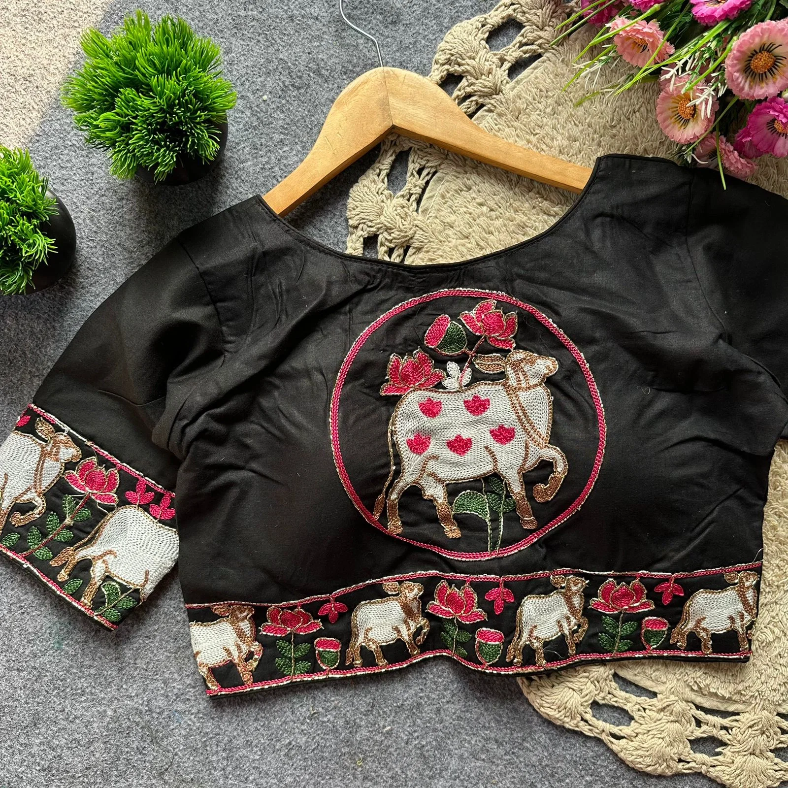 Ruh Lotus Khadi Cotton With Embroidered Blouse Collection