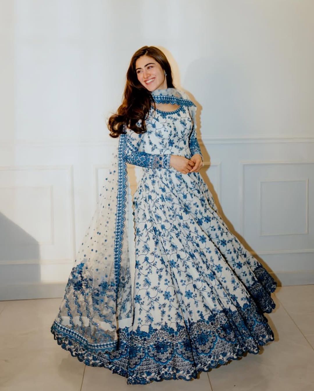 Glory 6001 Faux Gorgette Anarkali Gown With Pent And Dupatta