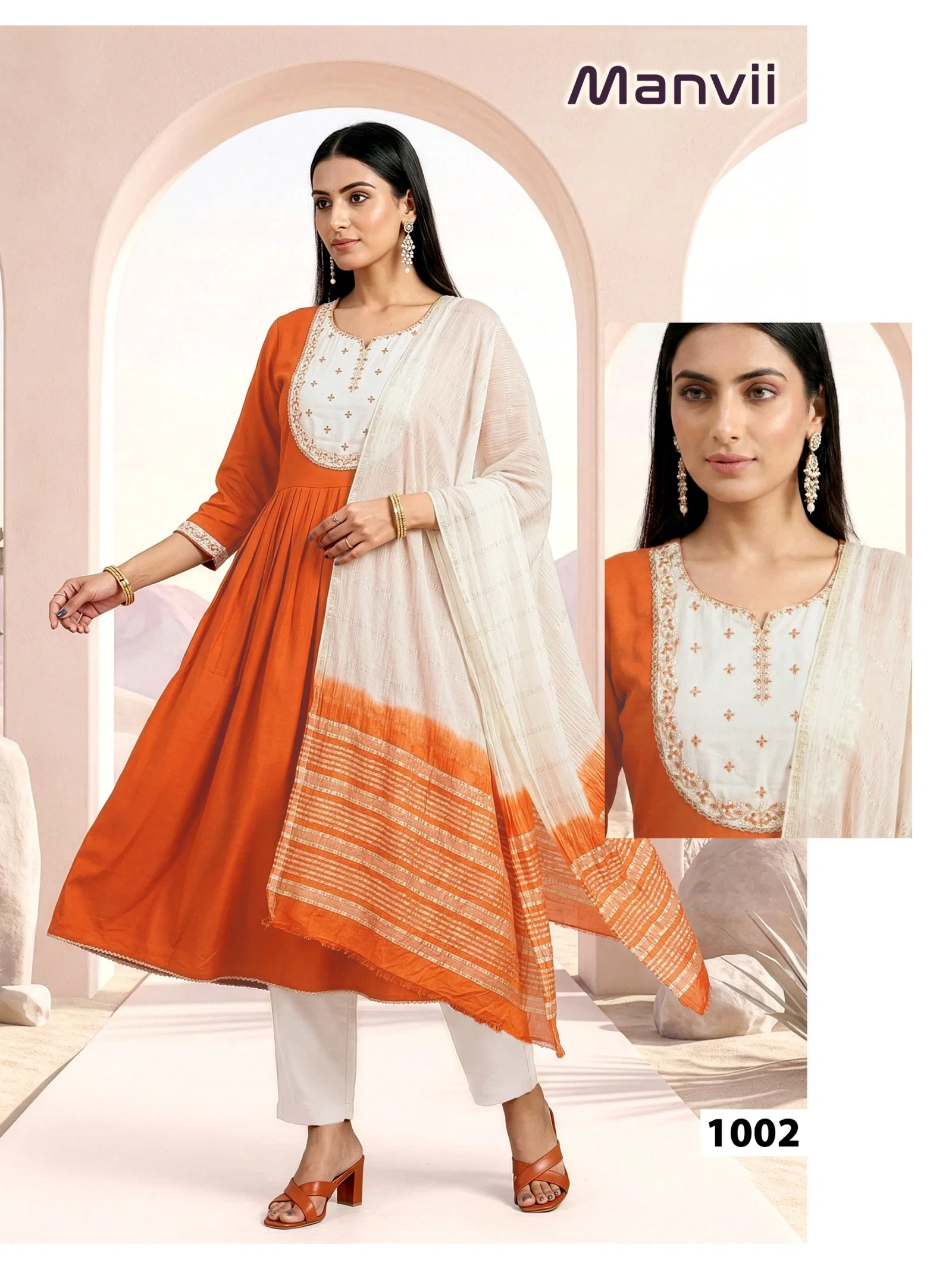 Dnp Maanvi Roman Silk Top Bottom With Dupatta