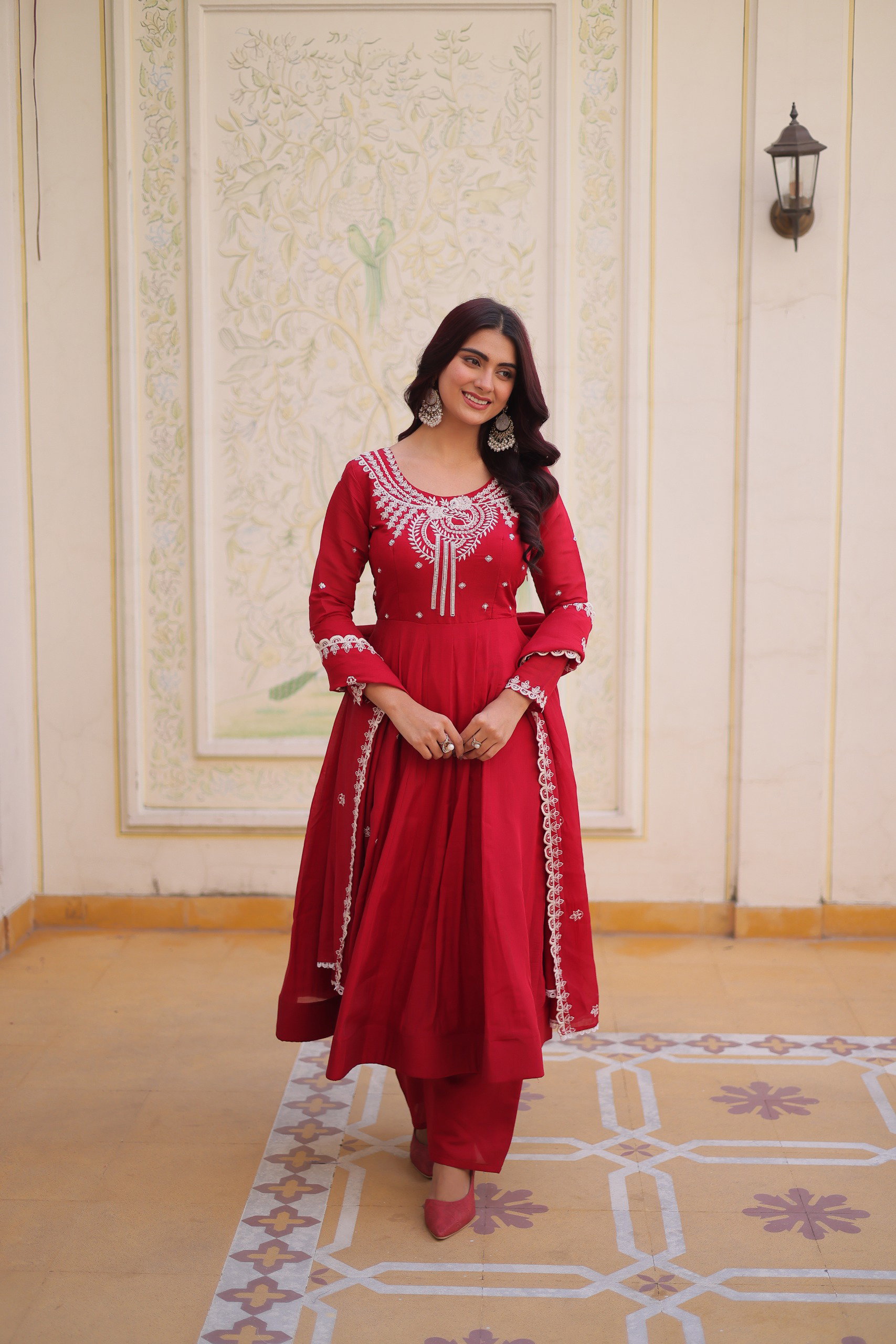Lekha KA 1246 Mal Chanderi Beads Embroidery Work Gown Collection