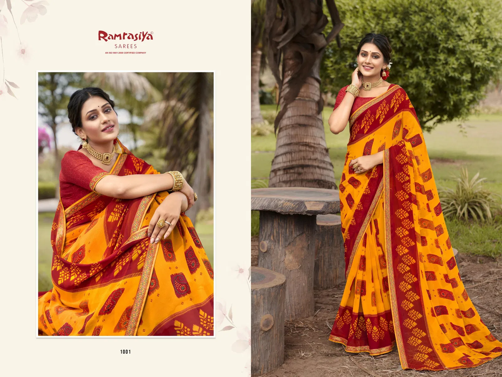Ramrasiya Madhav Fancy Georgette With Lace Wokred Saree Collection