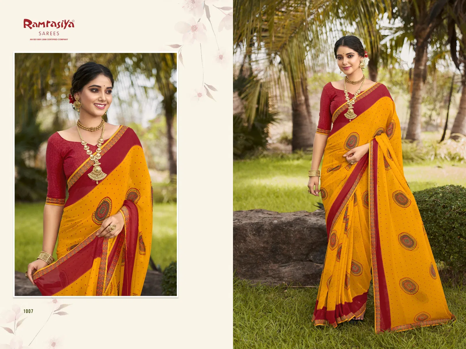 Ramrasiya Madhav Fancy Georgette With Lace Wokred Saree Collection